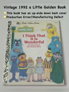 Vintage 1992 A Little Golden Book Sesame Street  “I Think That Is Wonderful”